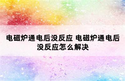 电磁炉通电后没反应 电磁炉通电后没反应怎么解决